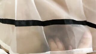 Schoolgirl Cosplay FootJob and HandJob with Asian amateur fena