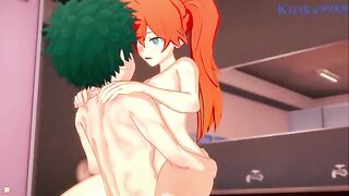 Izuku Midoriya and Itsuka Kendo fucked in the locker room