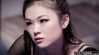 Petite Asian teen Lulu Chu seduced at her stepdad's wake