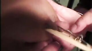 The big tits are tied up and beaten with a whip in this BDSM video