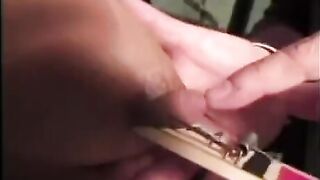 The big tits are tied up and beaten with a whip in this BDSM video
