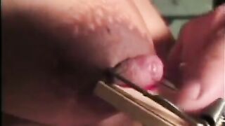 The big tits are tied up and beaten with a whip in this BDSM video