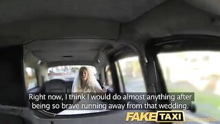 A hot bride got fucked by a taxi driver before wedding in the car