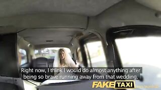 A hot bride got fucked by a taxi driver before wedding in the car
