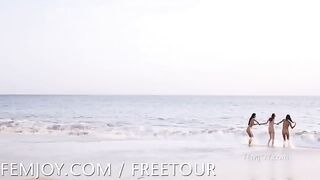 On the nudist beach, you can see something exciting