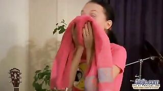The grandfather fucks in her ass a sexy young girl with big tits