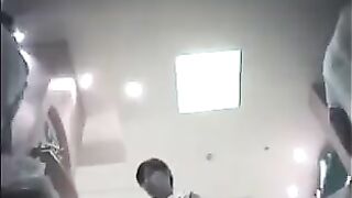The cam is hidden at the checkout in the store and shoots up skirts