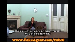 The girl was cast and fucked by her friend on the couch