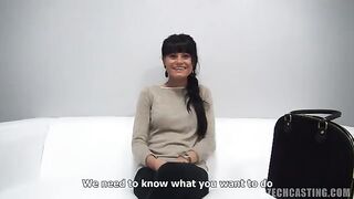 Czech casting with a young model who uses condoms during sex