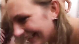 Young beauty has a great sex with the young man and his friends