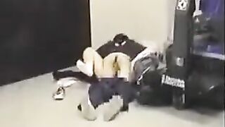 He lowered his pants and began to engage in anal with his girlfriend