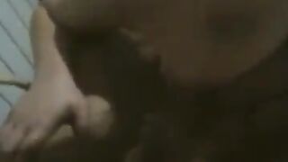 Busty BBW dances naked in front of her husband, showcasing her curves