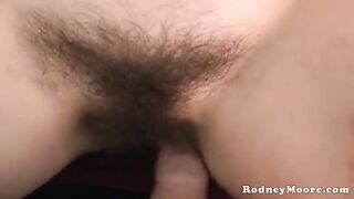 A girl with a natural, hairy feature was fucked by her neighbor