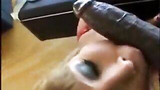Young cute girls try to take two huge black cocks in their tight pussies
