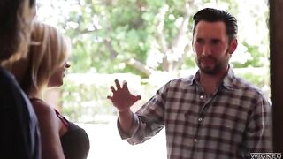 A guy shot his cum right at the cheek of a sexy member