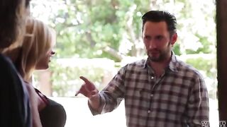 A guy shot his cum right at the cheek of a sexy member