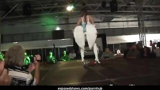Hot brunette learns the art of striptease in a captivating scene