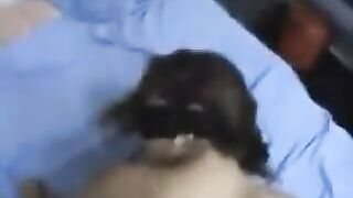 A girl with a crooked back handed me a cock in her ass