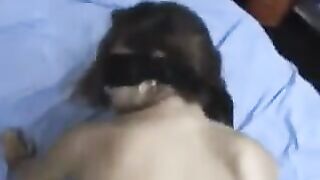 A girl with a crooked back handed me a cock in her ass