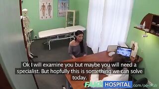 The cunning doctor checked the patient's pussy in hospital