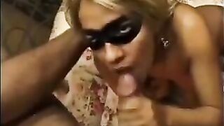 A wife fucked by her lover in front of her husband on the couch