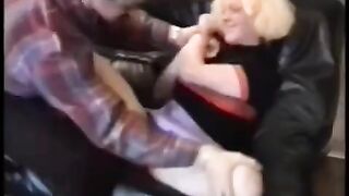 Babe fucked hard by a man on his powerful motorcycle