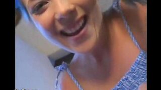 The mini man fucked the hot babysitter with small tits