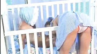 The mini man fucked the hot babysitter with small tits