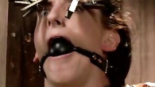The poor girl was tied up and a master made her cum using a vibrator