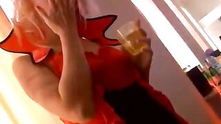 Student group orgy inspired by a milf sex party on Halloween