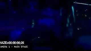 Two girls are having fun in the club, getting fucked hard