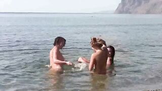 Nudist beach, where you can see a lot of naked people