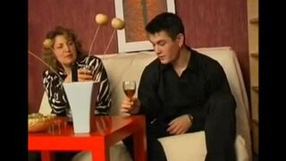 A mature woman got drunk and started to shake her ass in front of her son