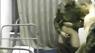 A bunch of soldiers fucked a girl in the crowd in the barracks
