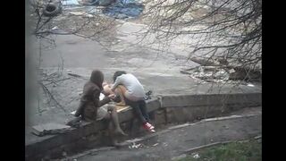 The guy shoots sex with a stranger on the street