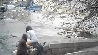The guy shoots sex with a stranger on the street
