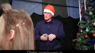An old couple got lost in a crowd and fucked a beautiful Snow Maiden