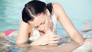 The pretty Russian has sex right in the pool, showcasing her allure