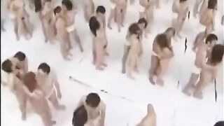 The biggest Asian gangbang is here for you to watch