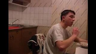 The mom gets raped in the kitchen, it's much more exciting than just a taboo fuck