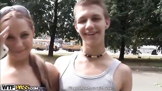 A sexy guy licks the pussies of two cute girls in a steamy scene