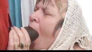 A negro guy with huge cock fucked his grandma