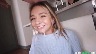 A man with a big dick fucks a sexy girl in ass and pussy in POV style