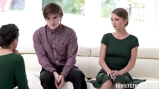 Stepmom shares a holiday treat with her stepson and his girlfriend