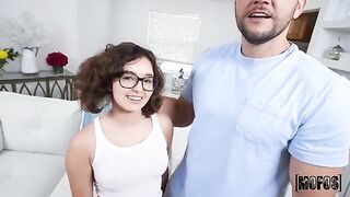 Leana’s feet don’t touch the ground, and she doesn’t give deepthroat easily
