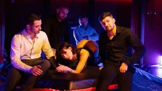 Whitney Wright is a naughty submissive at an orgy party
