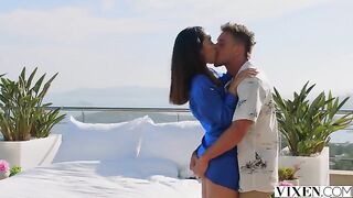 Crash a party and get laid with horny brunettes outdoors
