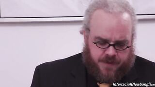 And let the slut go around in a circle! - hot gangbang action