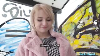 Blonde student agreed to fuck for money in the basement, captured in intense POV style