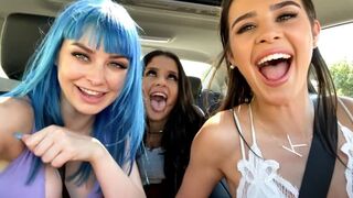 The nimble nympho is having a girl trip with her friends in this video